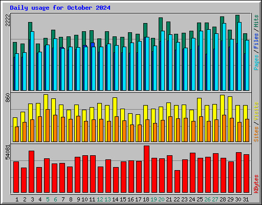 Daily usage for October 2024
