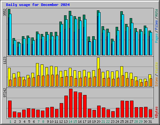 Daily usage for December 2024
