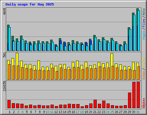 Daily usage for May 2025