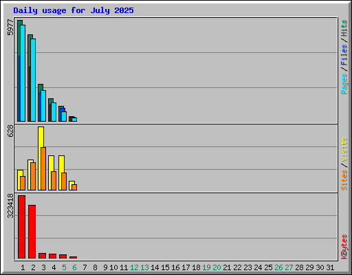 Daily usage for July 2025