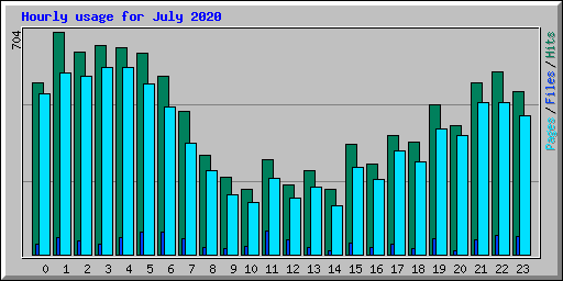 Hourly usage for July 2020