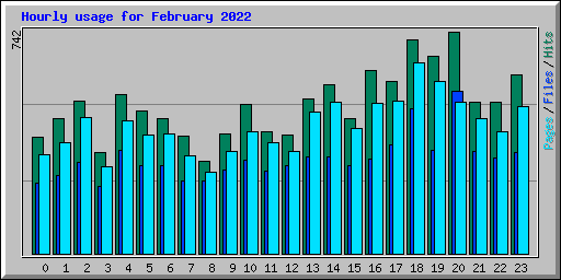 Hourly usage for February 2022