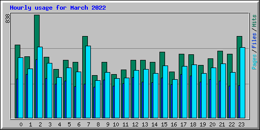 Hourly usage for March 2022