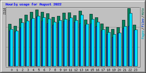Hourly usage for August 2022