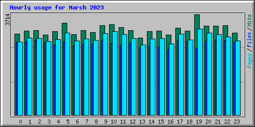 Hourly usage for March 2023