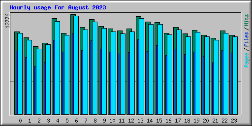 Hourly usage for August 2023